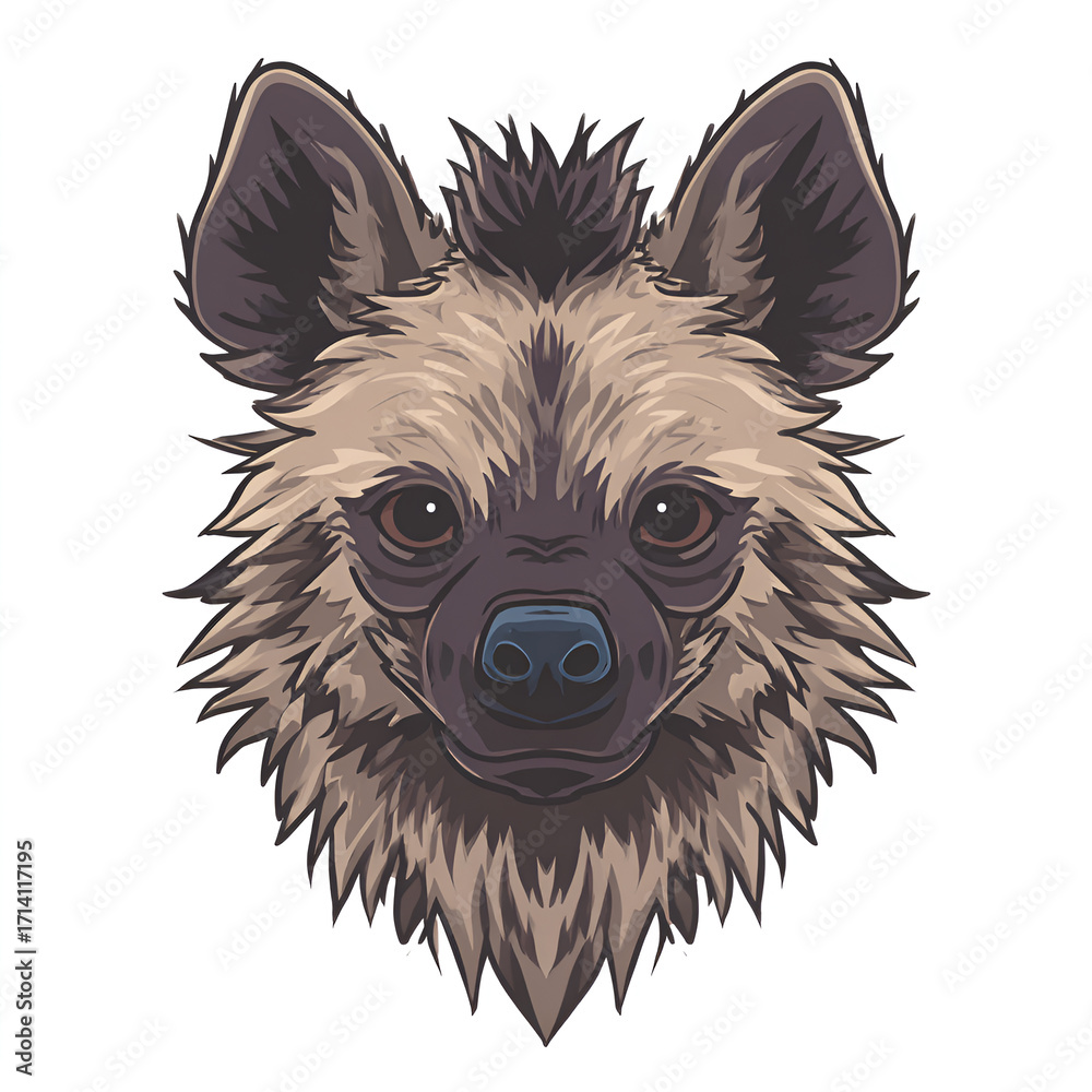 Obraz premium Hyena Head Cartoon Illustration Isolated on White Background