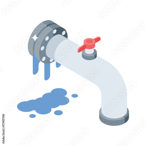Premium 3d style icon of dripping leakage repair