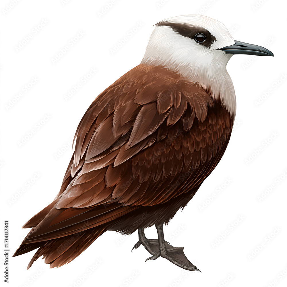Fototapeta premium Brown Noddy Realistic Detailed Bird Isolated on Transparent Background