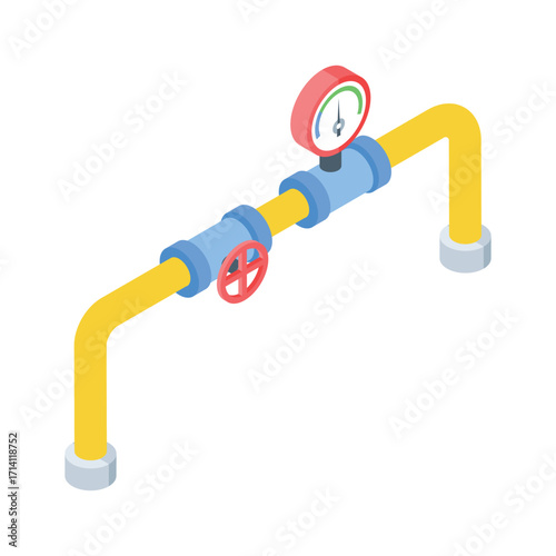 Easy to use 3d style icon of utility pipeline meter