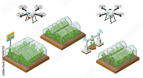 Smart technology in sustainable agriculture with drones and automated greenhouses