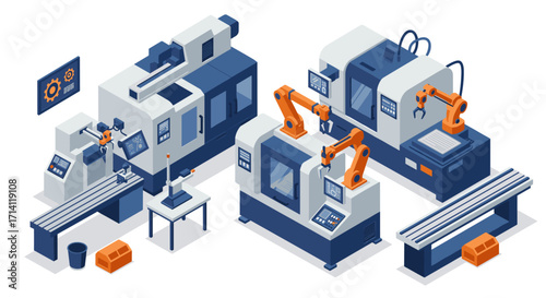 Advanced industrial automation with robotic arm systems in modern manufacturing