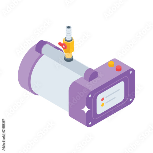 Premium 3d style icon of air compressor tank