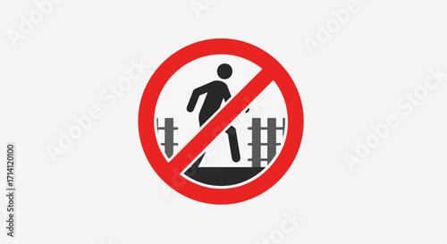 No trespassing sign on clean, clear background. Concept No trespassing sign indicates restricted access, warning about security and privacy, Hinweis: Betreten verboten sign shows message, warning.