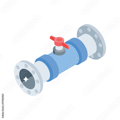 Trendy 3d style icon of strong steel pipeline