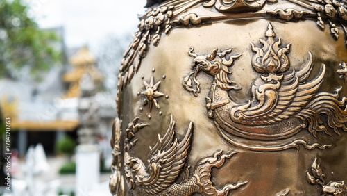 Photography white buddist temple chiang rai thailand beautiful art building