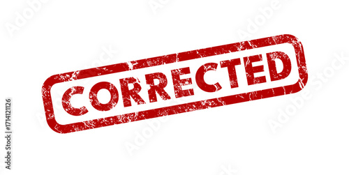 Corrected red grunge stamp - vector illustration