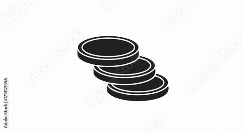 Money coins pile of coins in black and white style. Money coins financial wealth, representing savings, investments, currency, and a lot more. Symbol money coins for web or app design,
