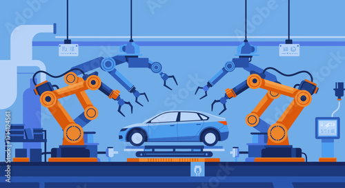Automated Car Assembly Line Modern Manufacturing Process