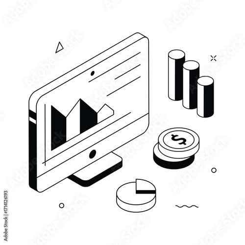 Take a look at this amazing isometric illustration of stock market
