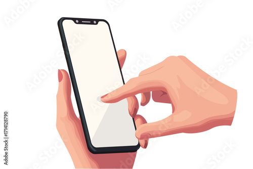 hand entering password to access smartphone information isolated