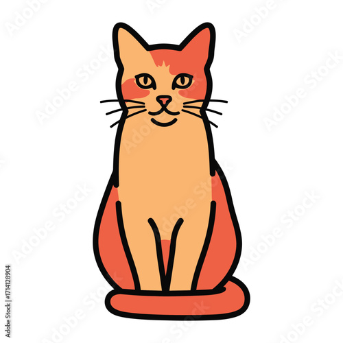 Playful feline illustration: A charming cartoon cat, rendered in a cheerful style, with expressive features and a vibrant presence, ready to brighten any creative project.