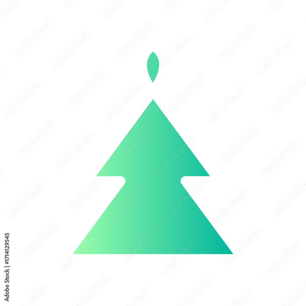 Obraz premium christmas tree gradient icon