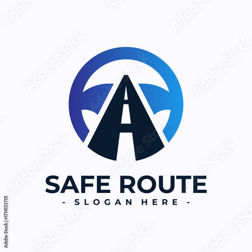 Drive route logo design template. Concept of destination, address, position, travel, gps map, etc. Creative vector symbol highway.