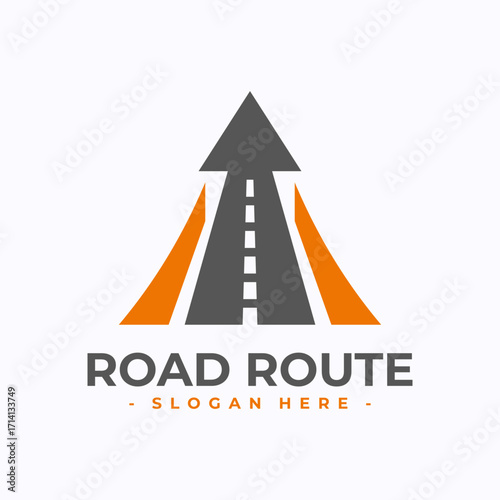 Letter A for road route logo design template. Triangle logo. Concept of destination, address, position, travel, gps map, etc. Creative vector symbol highway.