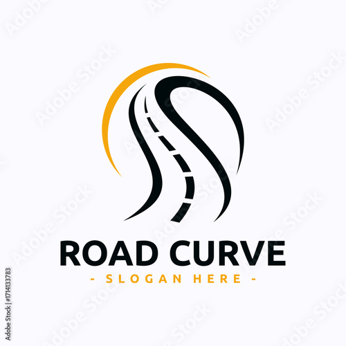 Abstract Road Curve Logo Design for Travel and Transportation. Creative vector symbol highway.