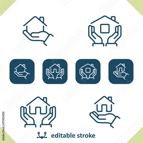 Real Estate Icons. Hand, Hands, House, Home Icon