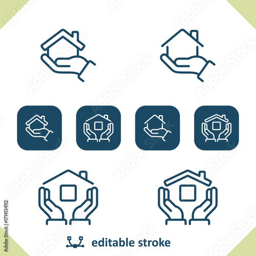 Real Estate Icons. Hands, Hand, House, Home Icon
