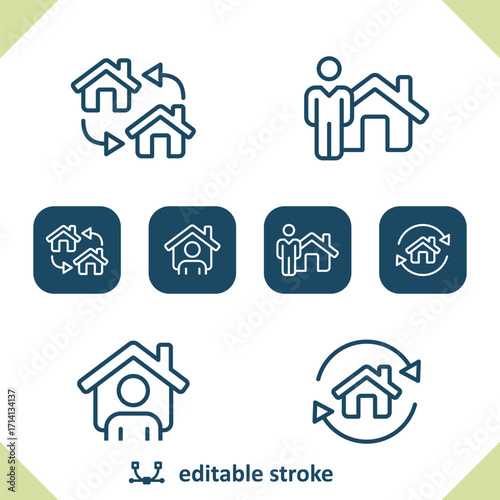 Real Estate Icons. House, Building, Home, Realtor Icon