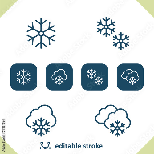 Weather Icons. Snowing, Snow, Snowflake, Cloud, Winter