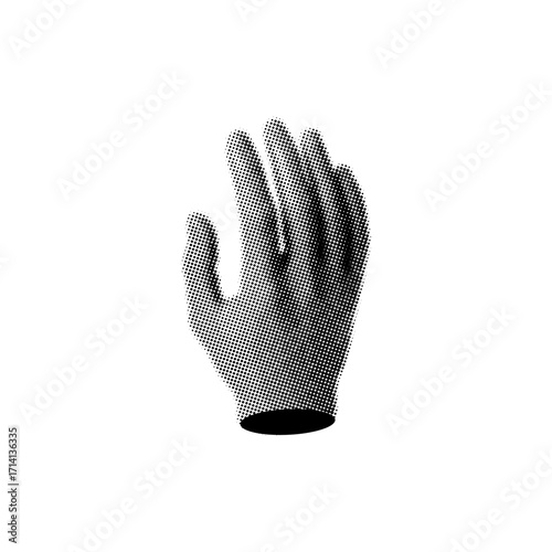 passive hand in retro halftone style