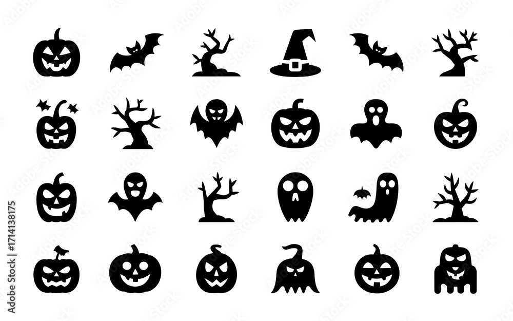 Fototapeta premium vector set of Halloween icons set