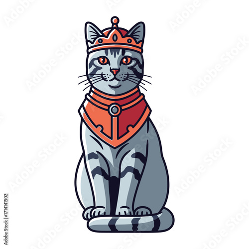 Majestic Cat: This image portrays a regal cat wearing a crown and an elegant collar, exuding an aura of authority and sophistication.