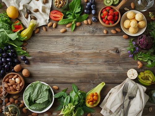 vegetables on wooden background