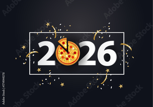 happy new year 2026. 2026 with pizza
