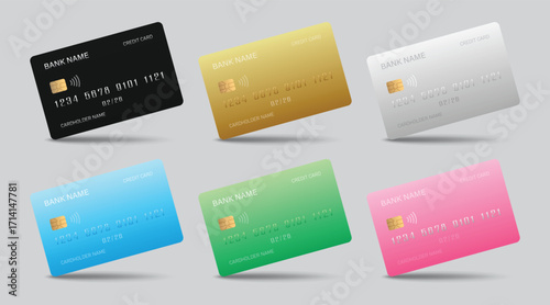 3d mockup Modern Credit Card Design Collection for Banking and Financial Branding