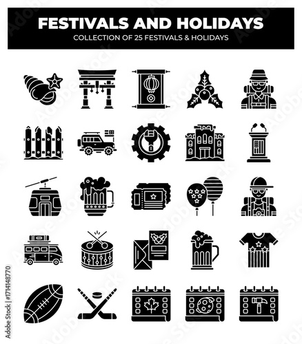 Collection of 25 Festivals and Holidays. A Visual Guide to Celebrations Around the World