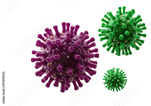 Isolated Coronavirus SARS-CoV-2 virus infectious disease in 3D render medical artwork