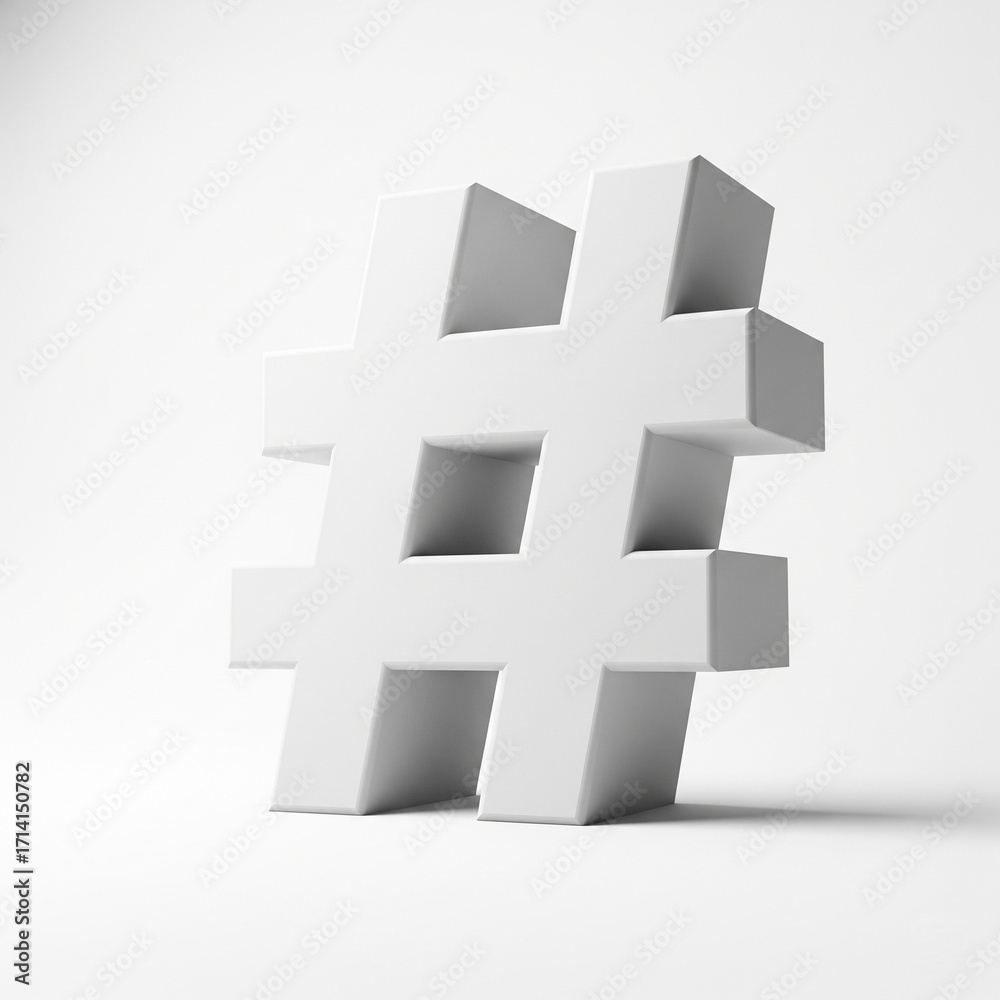 Obraz premium Hashtag 3D Block