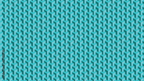 Abstract turquoise 3D cube pattern background with modern geometric isometric design perfect for digital art, wallpapers, web design and creative graphic projects