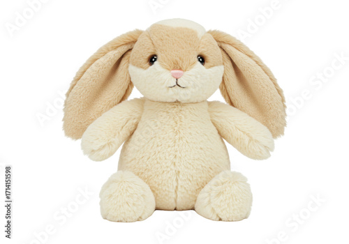 Foto Isolated plush bunny animal toy ready for baby or child play or Easter gift givi