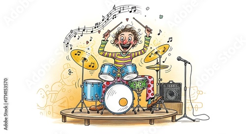 Drummer on stage.