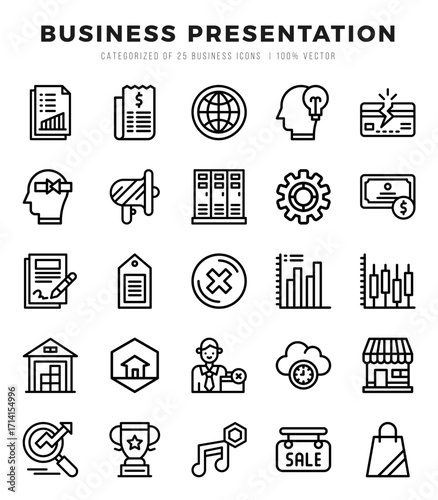 Business Presentation Icon Bundle 25 Icons for Websites and Apps