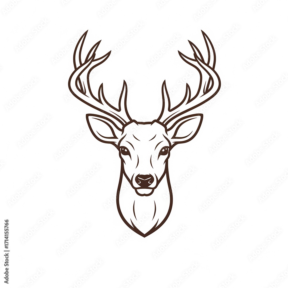 Naklejka premium Majestic Stag Head Silhouette
