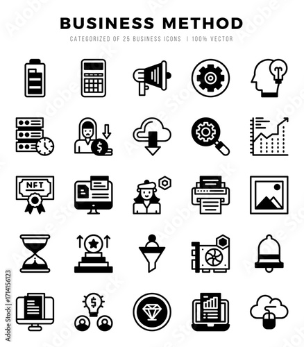 Business Method. Lineal Filled icons Pack. vector illustration.