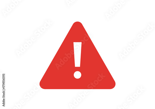 A red triangle with rounded edges displaying a white exclamation point