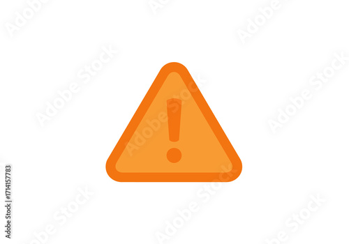 Orange alert symbol on a white background consisting of an exclamation mark inside a triangular shape