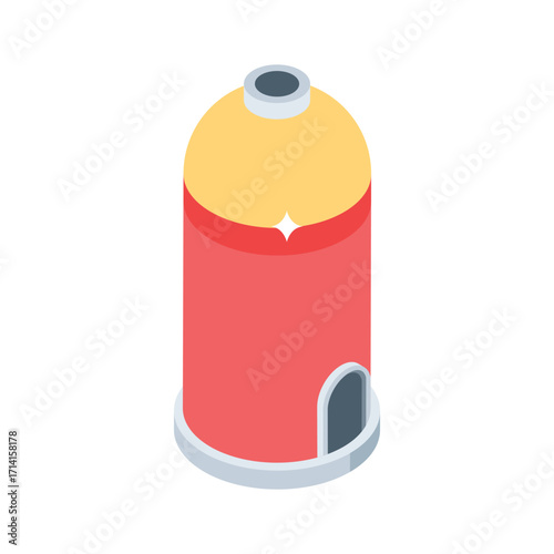 Modern isometric style icon of large grain storage silo