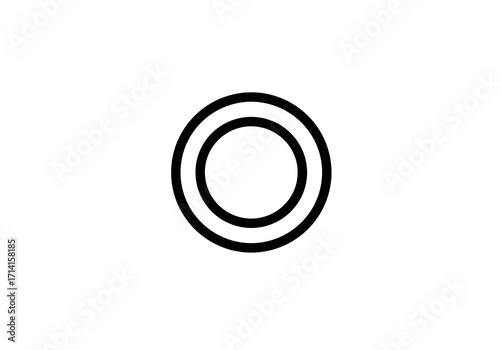Two concentric circles a smaller circle inside a larger one both with thick black outlines against a white background