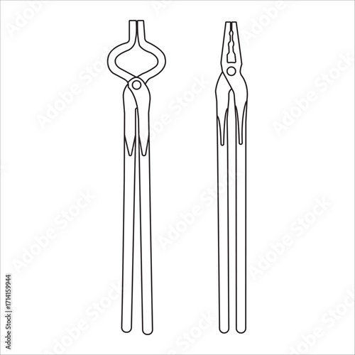 Blacksmiths clamping tool icon