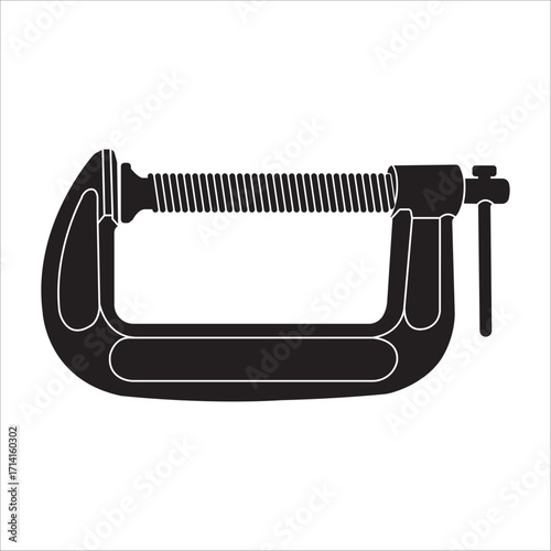 Wood and iron clamping tools icon