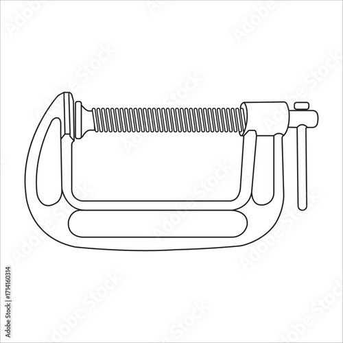Wood and iron clamping tools icon