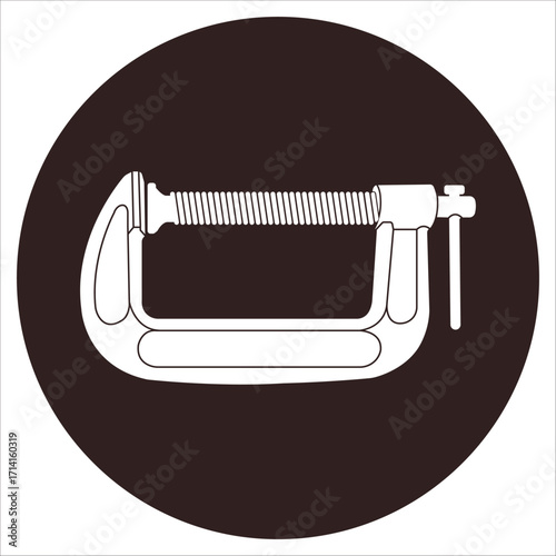 Wood and iron clamping tools icon