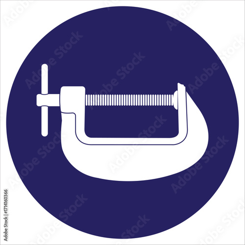 Wood and iron clamping tools icon