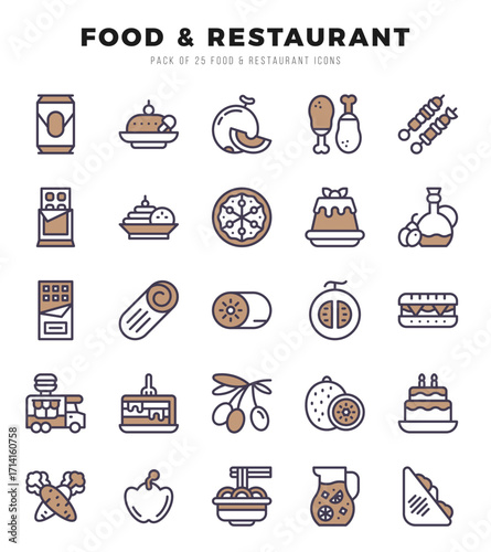 icons set. Food and Restaurant for web. app. vector illustration.