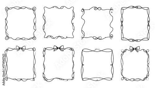 Collection of decorative hand-drawn picture frames